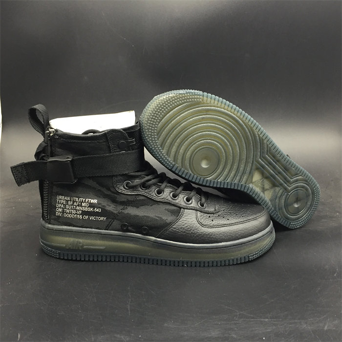 NK SF Air Force 1 Mid Black Cargo Khaki AA7345-001 detail 2