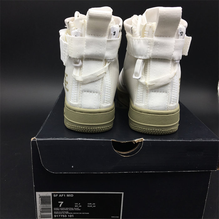 NK SF Air Force 1 Mid Ivory Olive 917753-101 detail 5