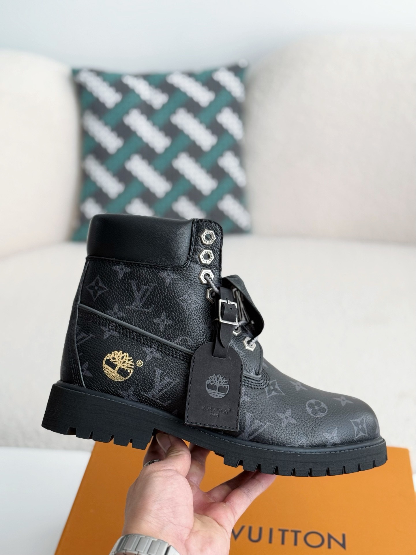L X V & Timland Black boots/Martin boots/boots detail 6
