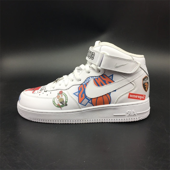 NK Air Force 1 Mid Supreme NBA White AQ8017-100