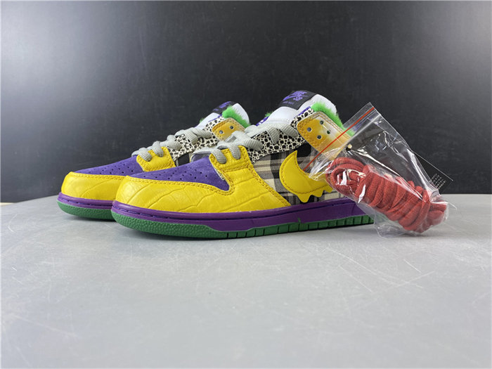 NK SB DUNK LOW PRO IW PURPLE/YELLOW-VIOLET-PINK 318403-137