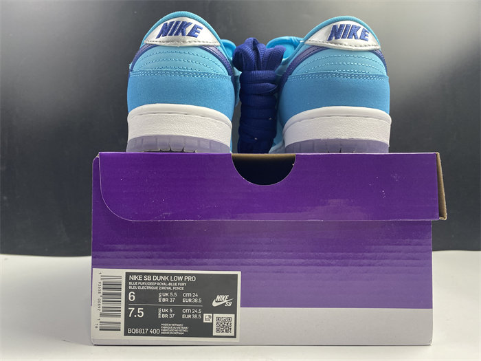 NK SB Dunk Low Pro Blue Fury BQ6817-400 detail 5