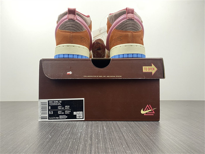 NK Dunk Mid Social Status Free Lunch Chocolate Milk DJ1173-700 detail 5
