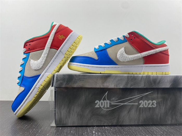 NK Dunk Low Retro PRM Year of the Rabbit Blue Orange Cream FD4203-111 detail 2