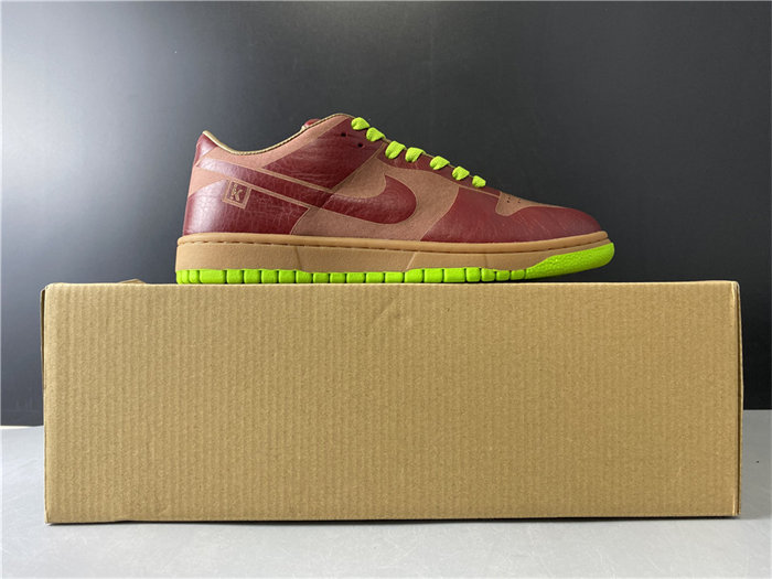 NK Dunk Low 1-Piece Laser Varsity Red Chartreuse 311611-661 detail 7