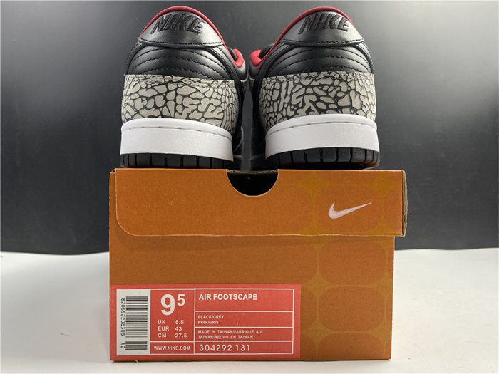NK Dunk SB Low Supreme Black Cement 304292-131 detail 5