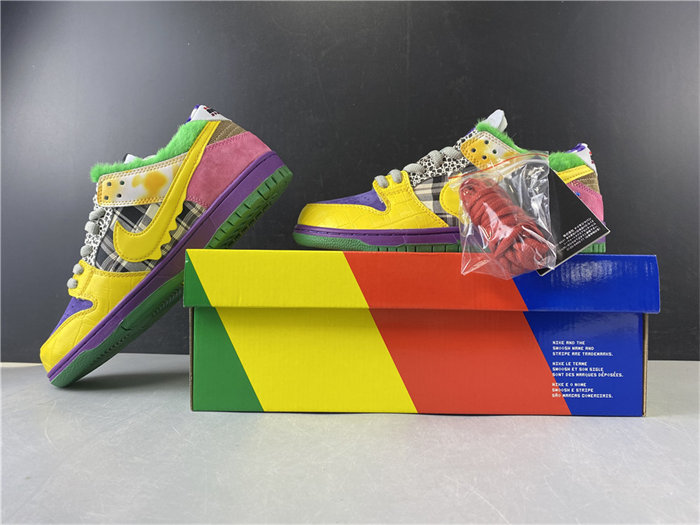 NK SB DUNK LOW PRO IW PURPLE/YELLOW-VIOLET-PINK 318403-137 detail 2