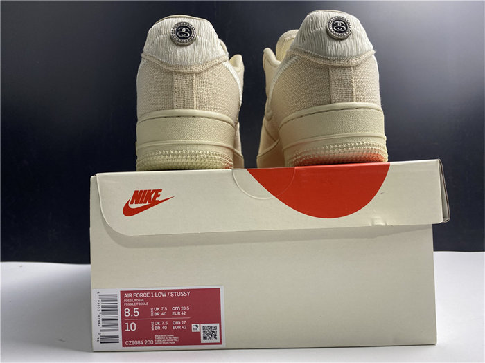NK Air Force 1 Low Stussy Fossil CZ9084-200 detail 5