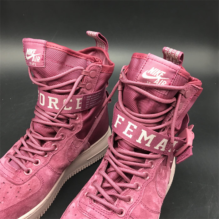 NK SF Air Force 1 High Force Is Female Vintage Wine AJ1700-600 detail 4