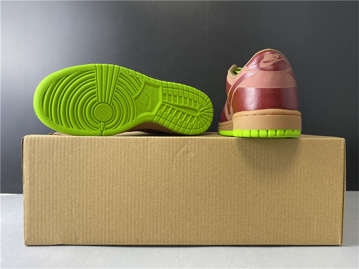 NK Dunk Low 1-Piece Laser Varsity Red Chartreuse 311611-661 detail 6