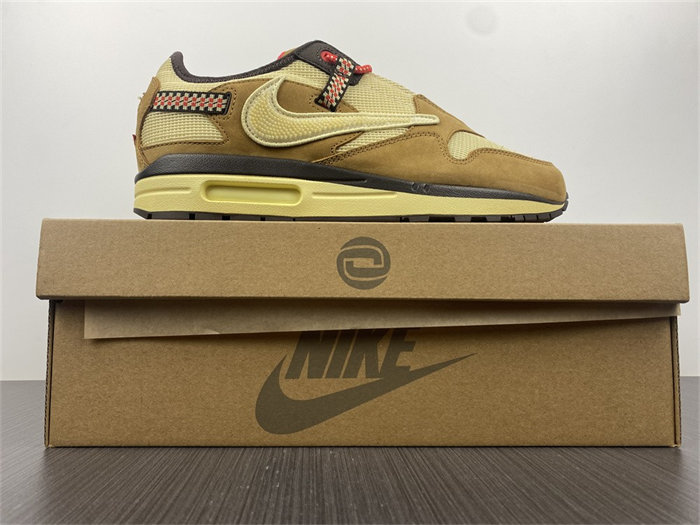 NK Air Max 1 Travis Scott Cactus Jack Wheat Lemon Drop detail 7