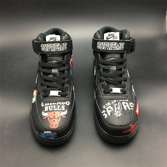 NK Air Force 1 Mid Supreme NBA Black AQ8017-001 detail 4
