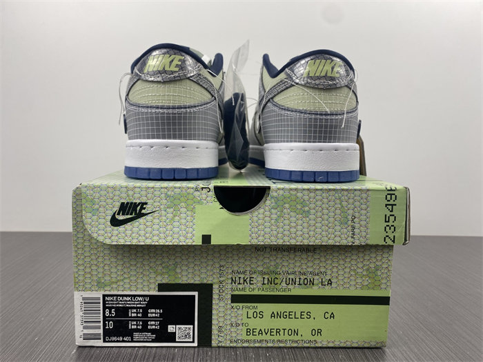 NK Dunk Low Union Passport Pack Pistachio DJ9649-401 detail 4