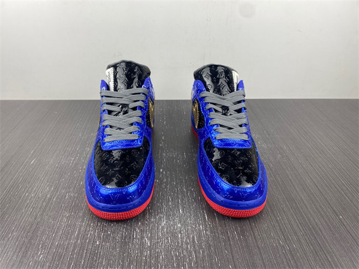 L X V NK Air Force 1 Low By Royal blue Black Gold Red detail 6