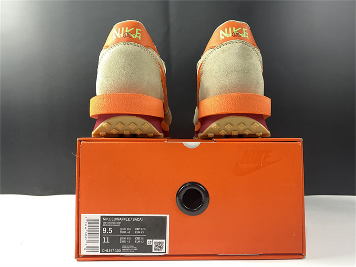 NK LD Waffle sacai CLOT Kiss of Death Net Orange Blaze detail 5