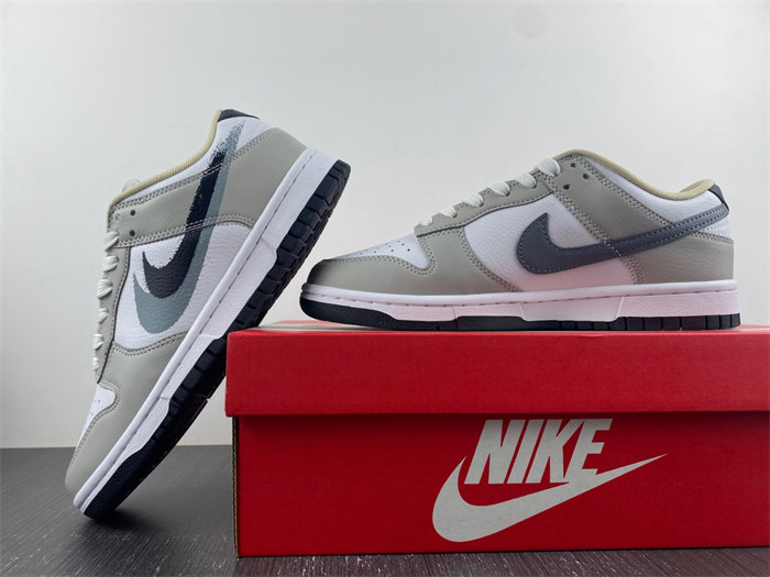 NK DUNK LOW “STENCIL SWOOSH” FD0661-100 detail 2