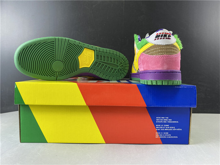 NK SB DUNK LOW PRO IW PURPLE/YELLOW-VIOLET-PINK 318403-137 detail 6