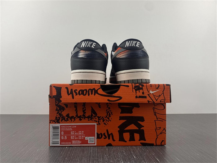 NK Dunk Low Graffiti Black Red DM0108-001 detail 5