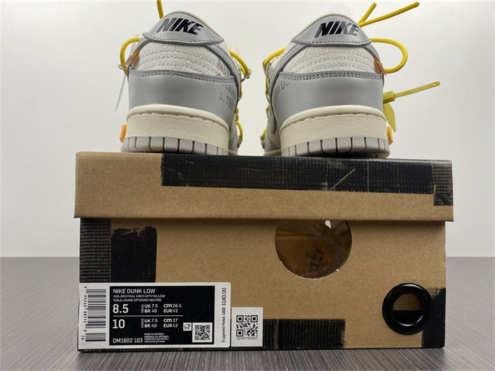 NK Dunk Low OW Lot 29 DM1602-103 detail 5