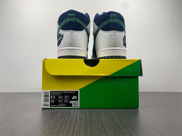 NK Dunk High Sports Specialties White Navy DH0953-400 detail 5