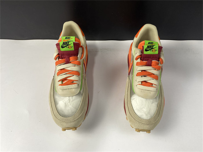 NK LD Waffle sacai CLOT Kiss of Death Net Orange Blaze detail 4