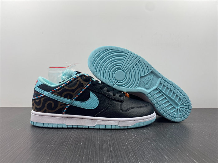 NK Dunk Low SE Barber Shop Black dh7614-001 detail 3