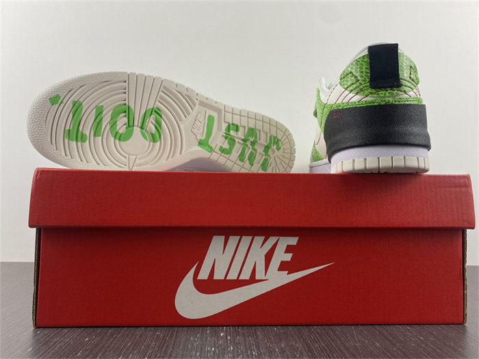 NK Dunk Low Disrupt 2 Just Do It Snakeskin Green DV1491-101 detail 6