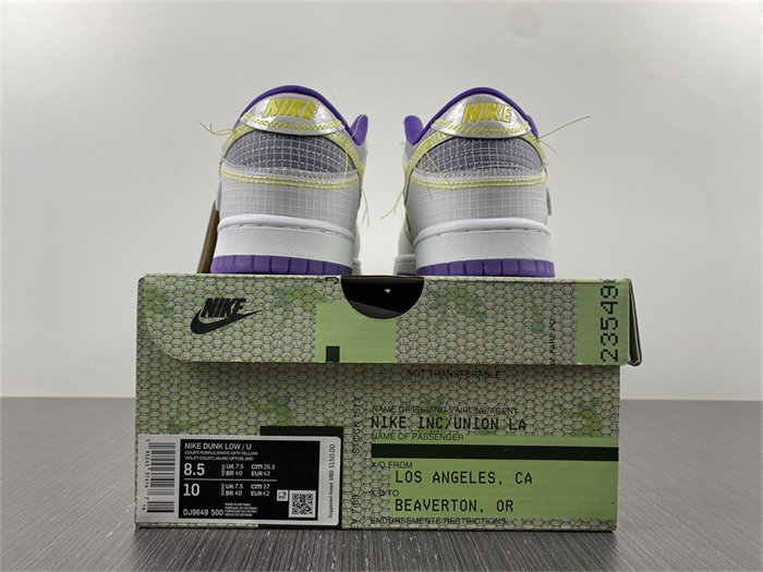 NK Dunk Low Union Passport Pack Court Purple DJ9649-500 detail 5
