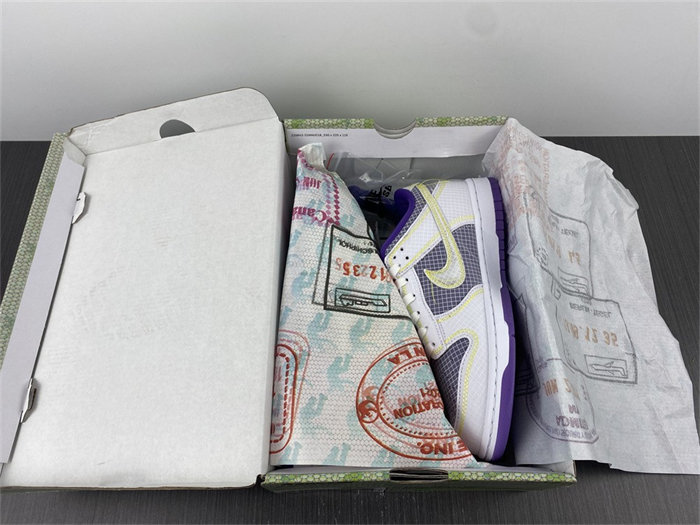 NK Dunk Low Union Passport Pack Court Purple DJ9649-500 detail 7