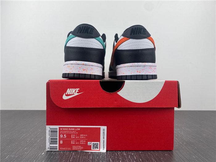 NK Dunk Low Multiple Swooshes White Washed Teal FD4623-131 detail 5