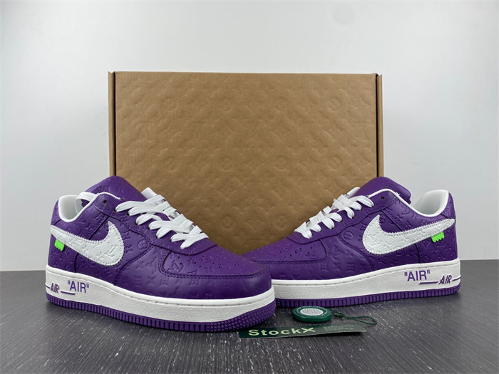 L X V NK Air Force 1 Low By Purple White