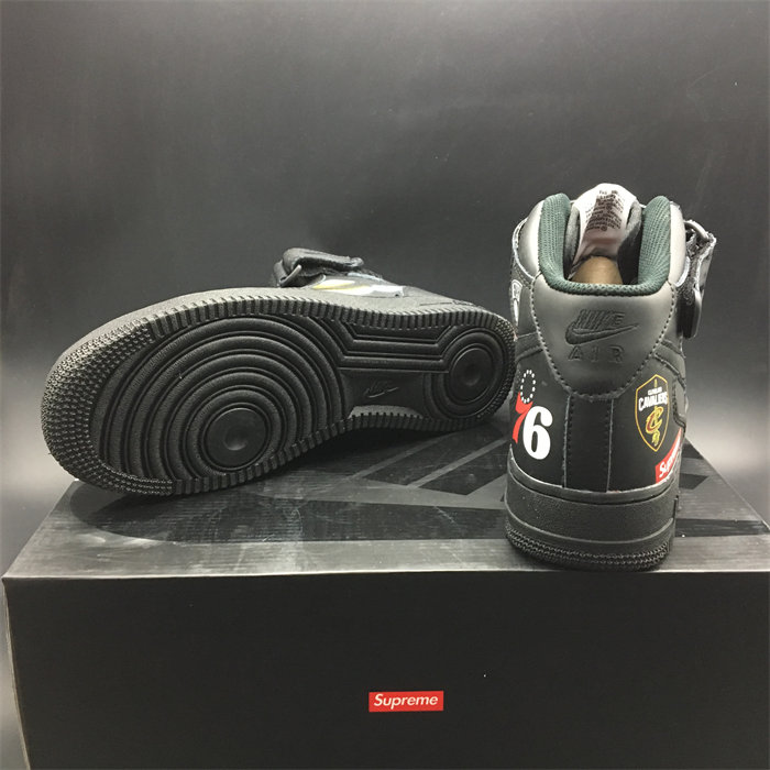 NK Air Force 1 Mid Supreme NBA Black AQ8017-001 detail 6