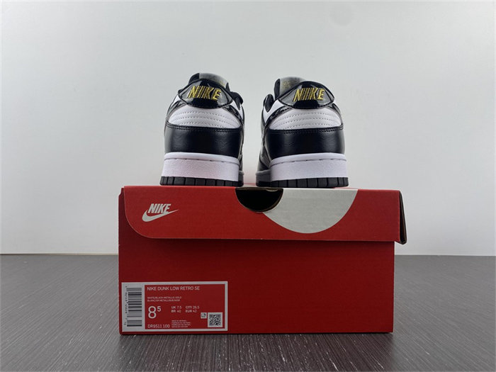 NK Dunk Low World Champs Black White DR9511-100 detail 5