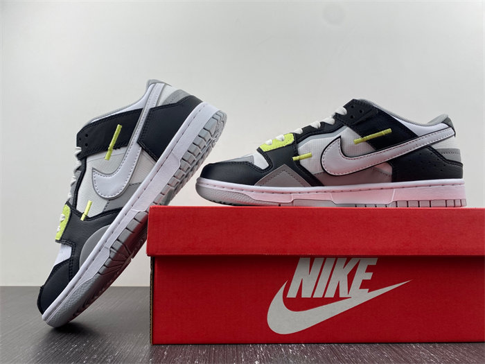 NK Dunk Low Scrap Wolf Grey Light Lemon Twist DC9723-001 detail 2