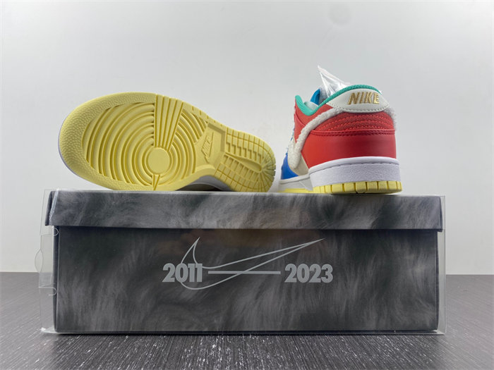 NK Dunk Low Retro PRM Year of the Rabbit Blue Orange Cream FD4203-111 detail 3