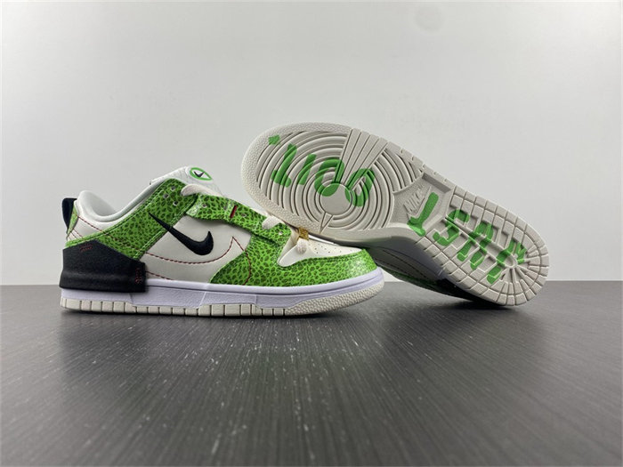 NK Dunk Low Disrupt 2 Just Do It Snakeskin Green DV1491-101 detail 3
