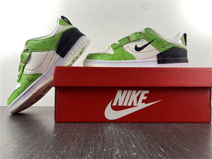 NK Dunk Low Disrupt 2 Just Do It Snakeskin Green DV1491-101 detail 2