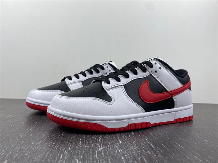 NK Dunk Low Retro White Black University Red FD9762-061 detail 7