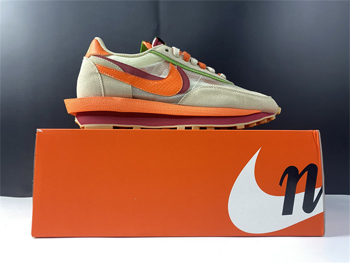 NK LD Waffle sacai CLOT Kiss of Death Net Orange Blaze detail 7