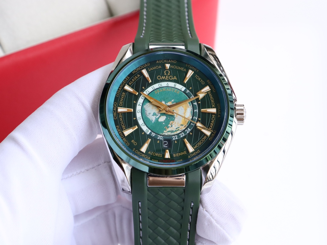 OMG Seamaster Aqua Teera 150 Meter Watch 41mm Diameter Greem Strap