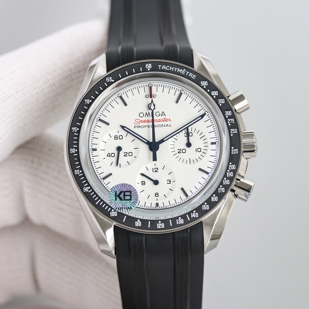 OMG Speedmaster 310.30.42.50.04.001 Movement 3861 Dial 42mm White Silica Gel Strap