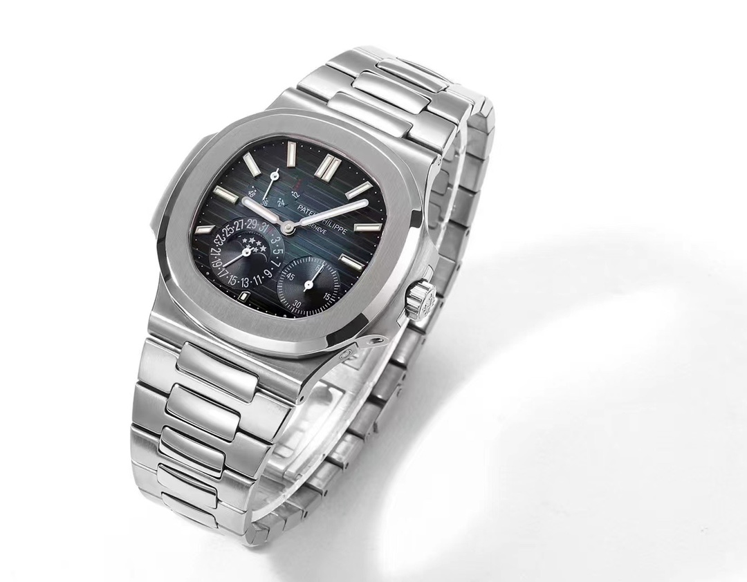 PP Nautilus 5712/1A Moon Phase Steel Blue Dial detail 10