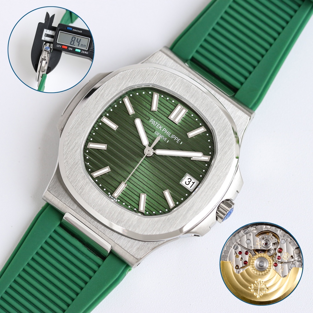 PP Nautilus 5711 Green Dial Rubber detail 2