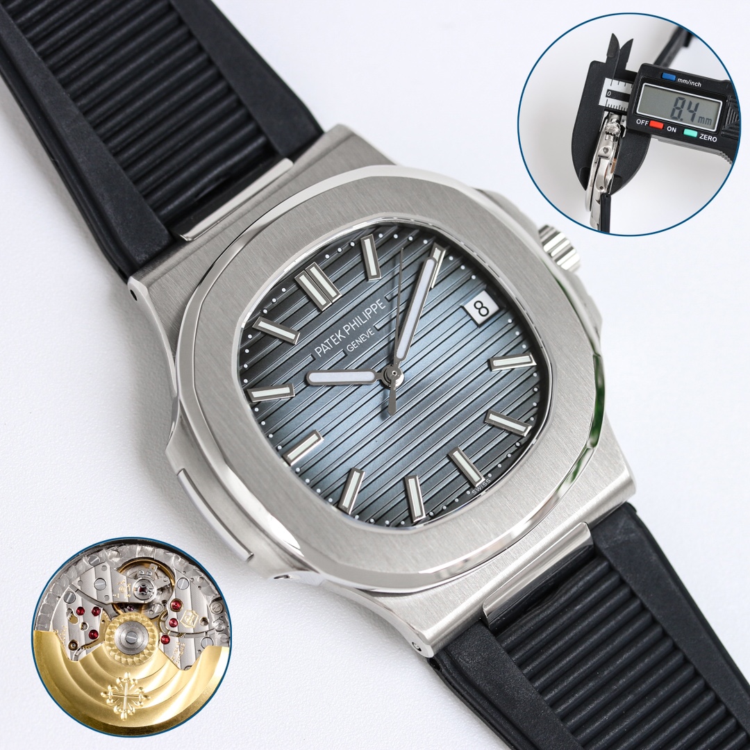 PP Nautilus 5711 Black Dial Rubber detail 2
