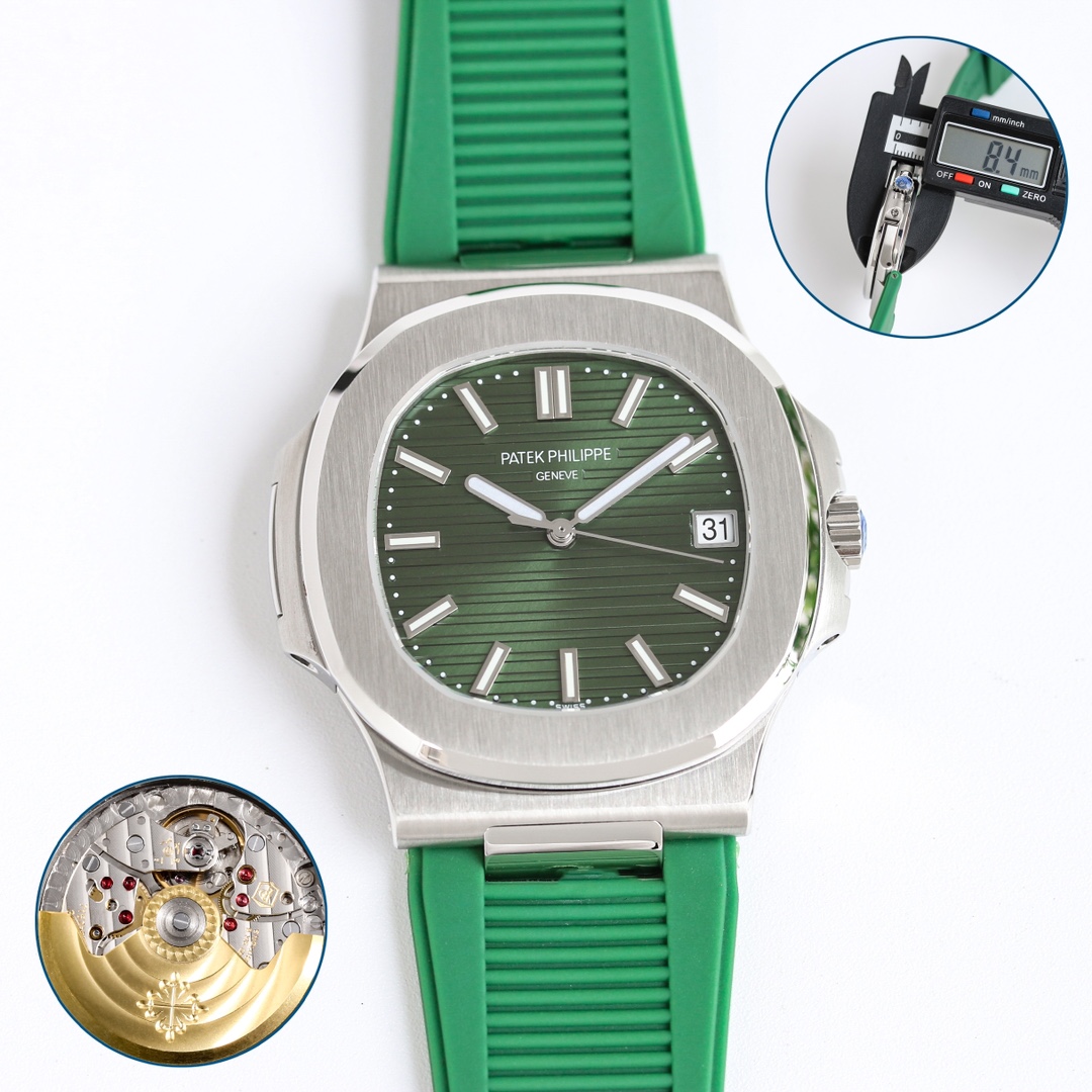 PP Nautilus 5711 Green Dial Rubber detail 3