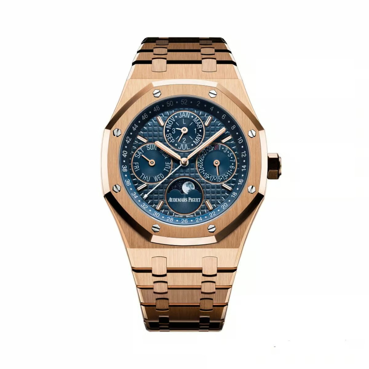 APS Rose Gold Blue Dial
