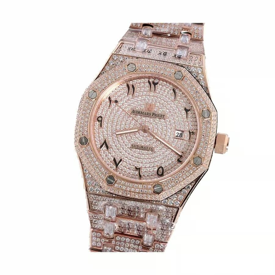 APS Royal Oak Iced Out Rose Gold detail 2