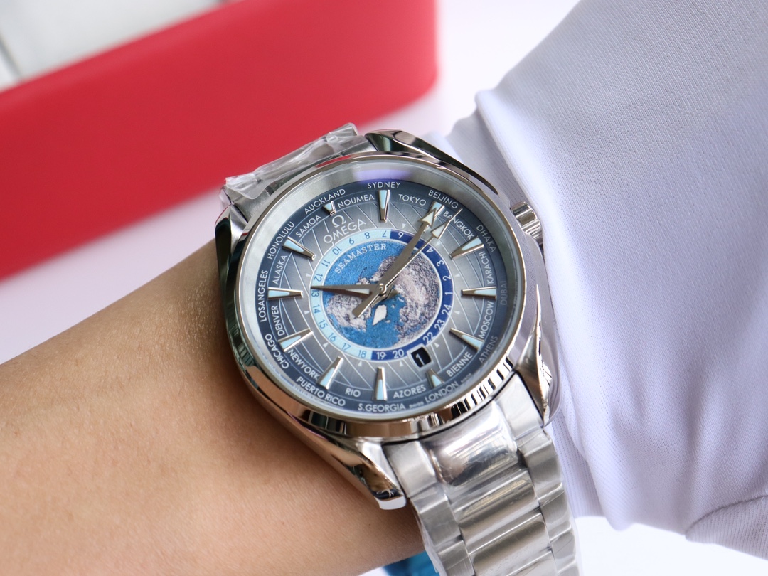 OMG Seamaster Aqua Teera 150 Meter Watch 41mm Gray Diameter 316l Stainless Steel Strap detail 9