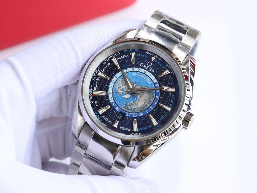 OMG Seamaster Aqua Teera 150 Meter Watch 41mm Dark Blue Diameter 316l Stainless Steel Strap detail 3