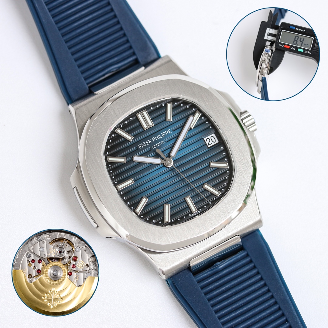 PP Nautilus 5711 Blue Dial Rubber detail 2